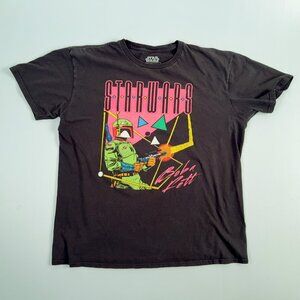 Star Wars Boba Fett T‑Shirt XL – Retro Neon Graphic Tee